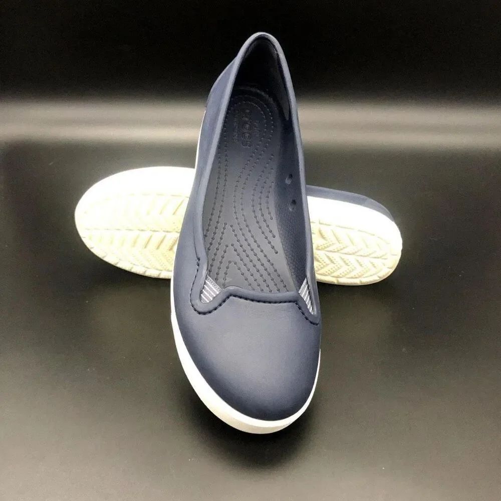 ✨Crocs Citilane Navy Blue Ballerina Round Toe Sz 11 Flats✨ - Picture 4 of 10